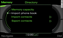 Importing the phone book